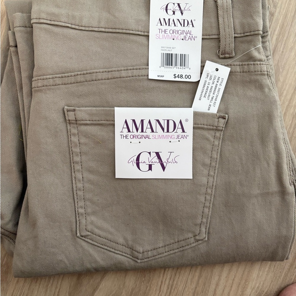 Gloria Vanderbilt Tan Jeans Classic Comfort Average Length